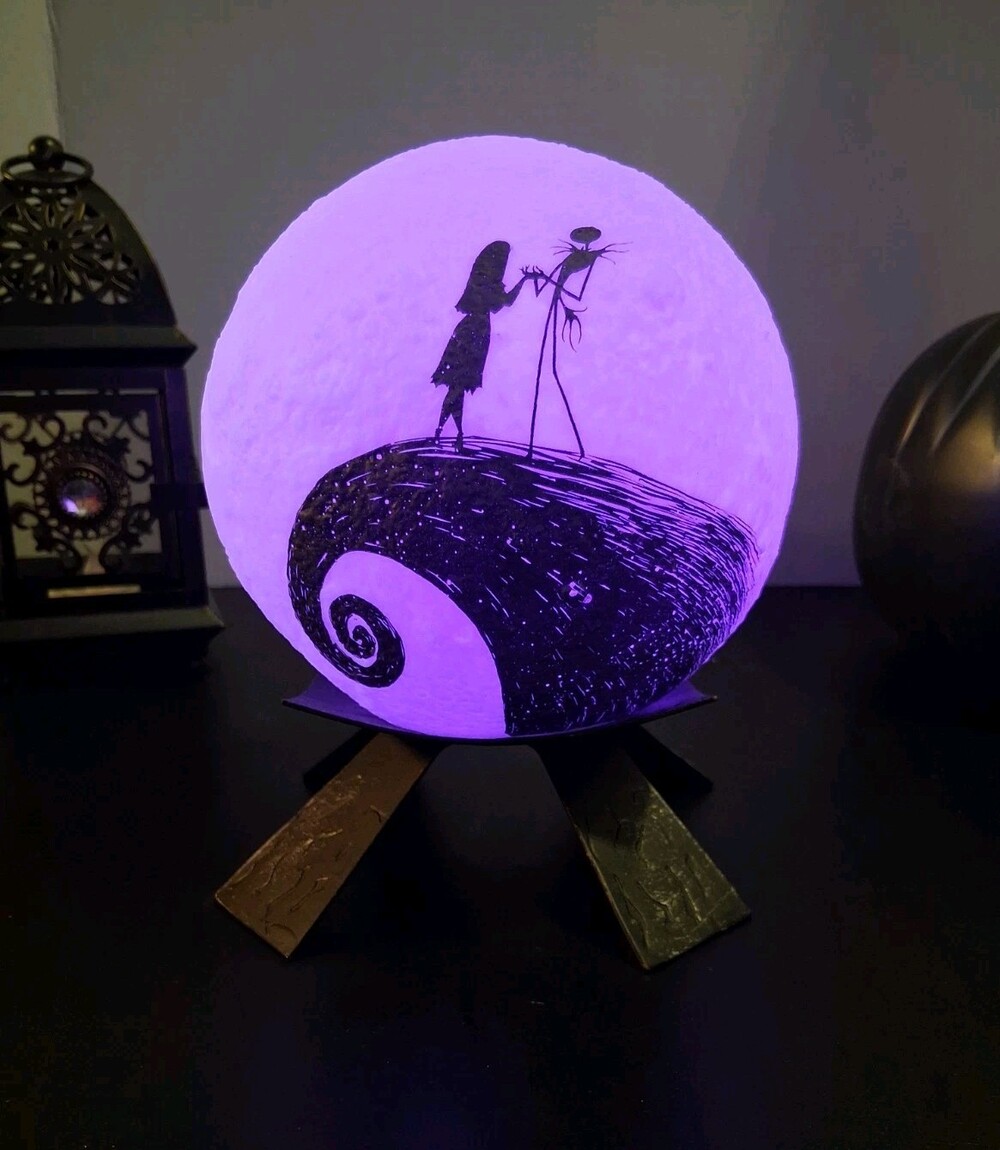 BNIB! Nightmare Before Christmas Spiral Hill Mood Light-Batteries INC!;New Stand
